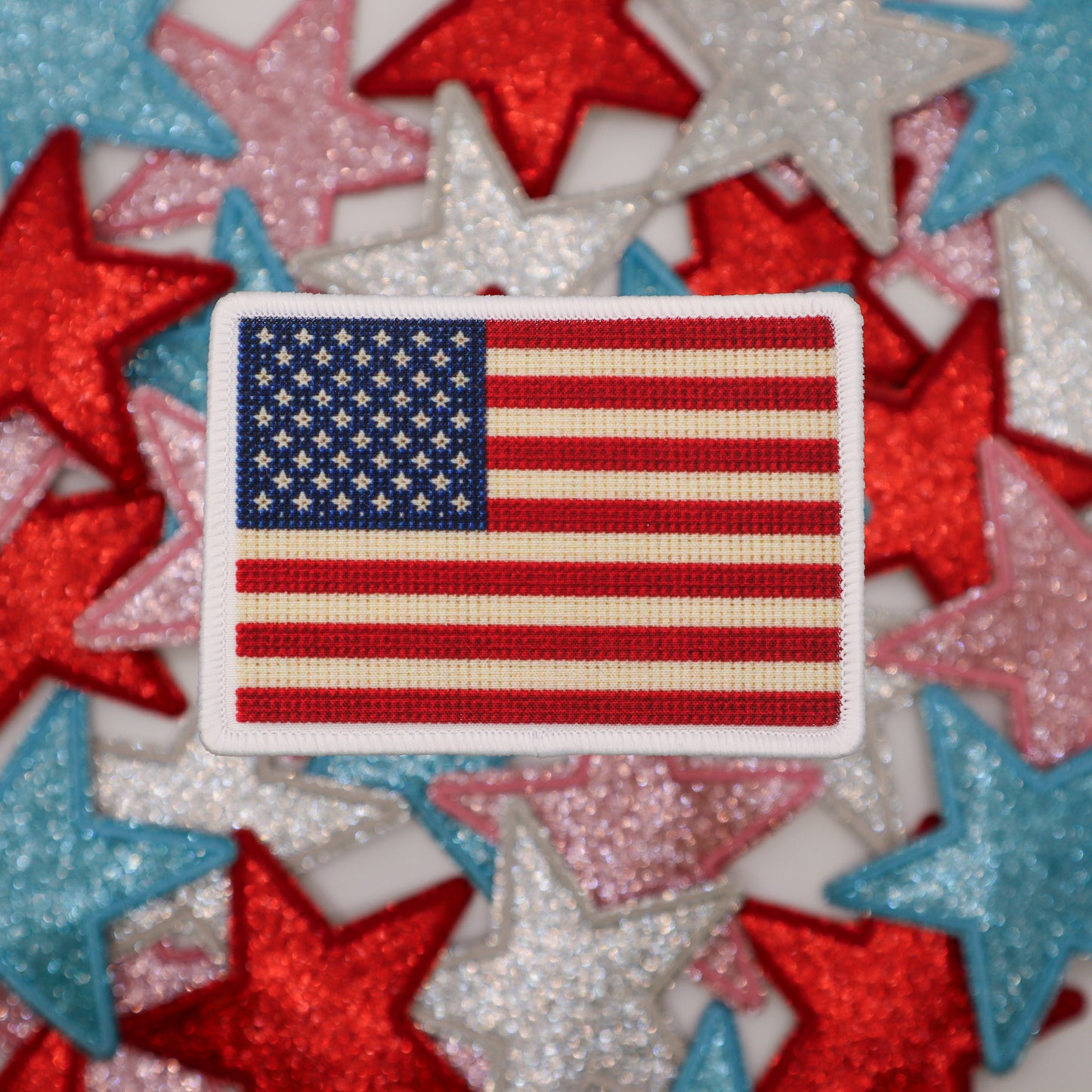 CROSS STITCH FLAG patch