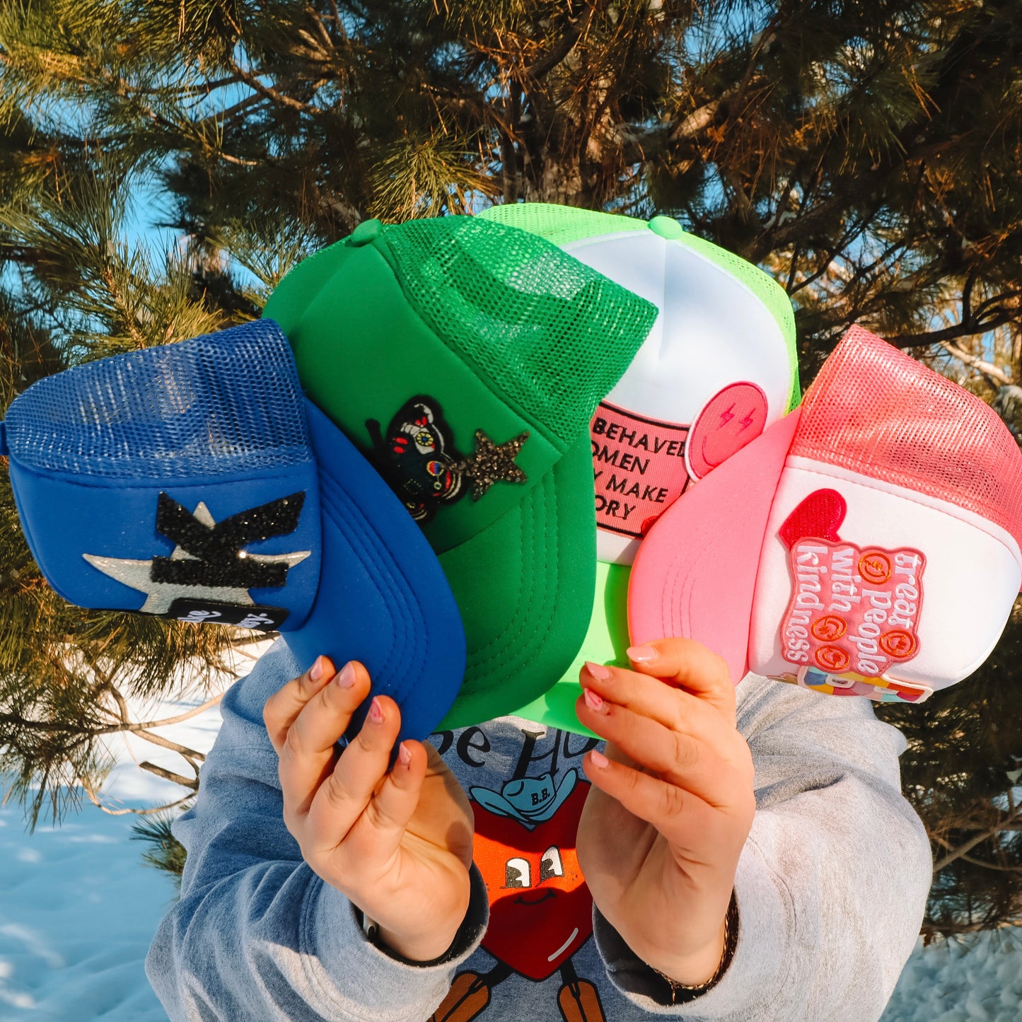 TWO PATCH TRUCKER HAT