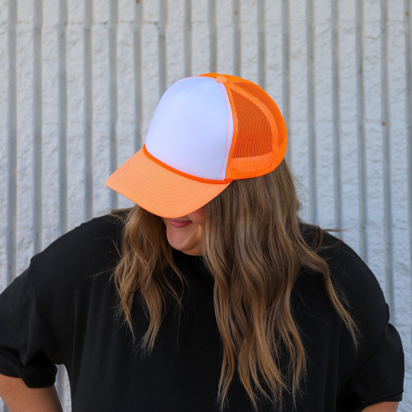 ORANGE SHERBET/WHITE TRUCKER HAT | HEART ❣︎ SOL ORIGINAL