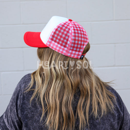 GINGHAM TRUCKER HAT