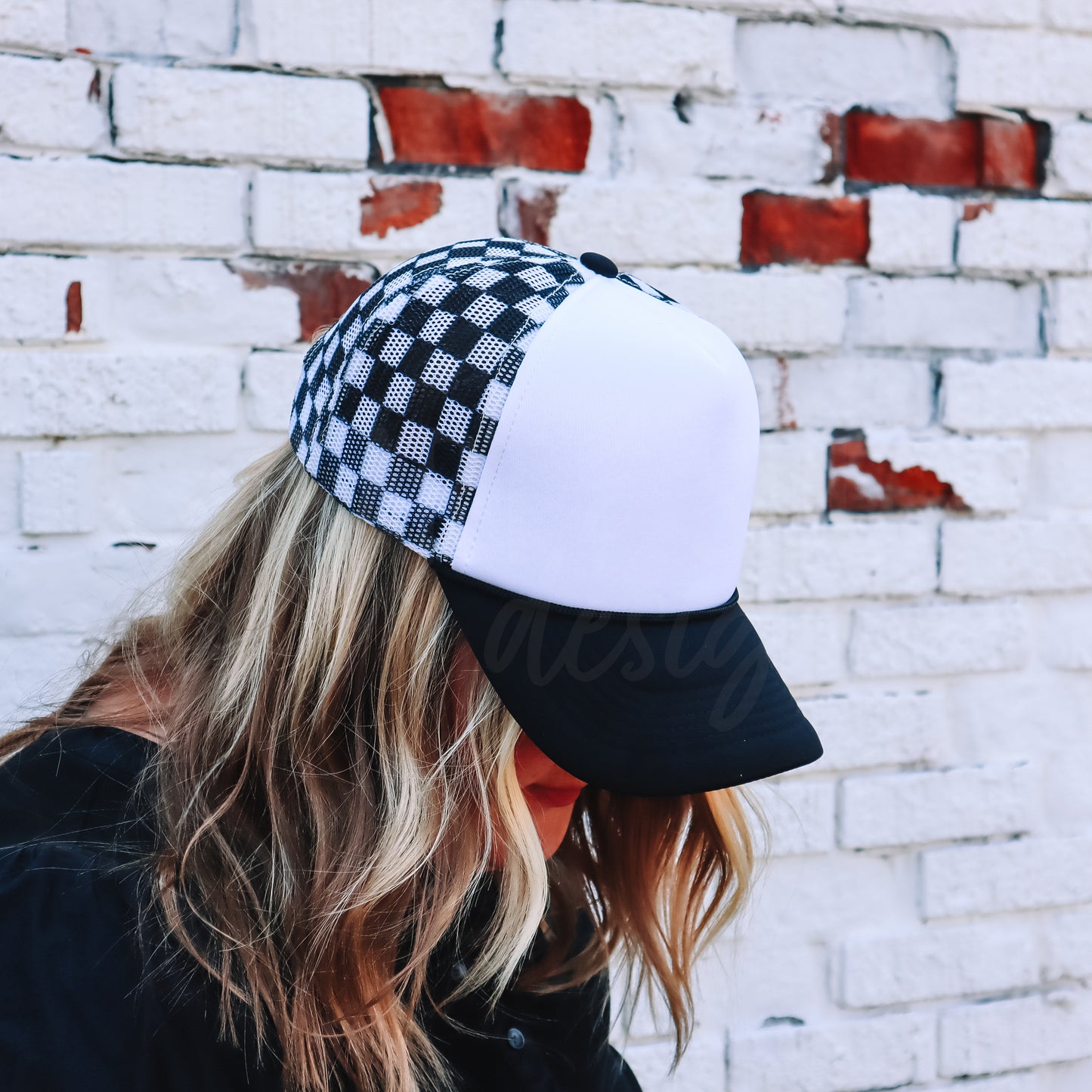 CHECKERBOARD TRUCKER HAT