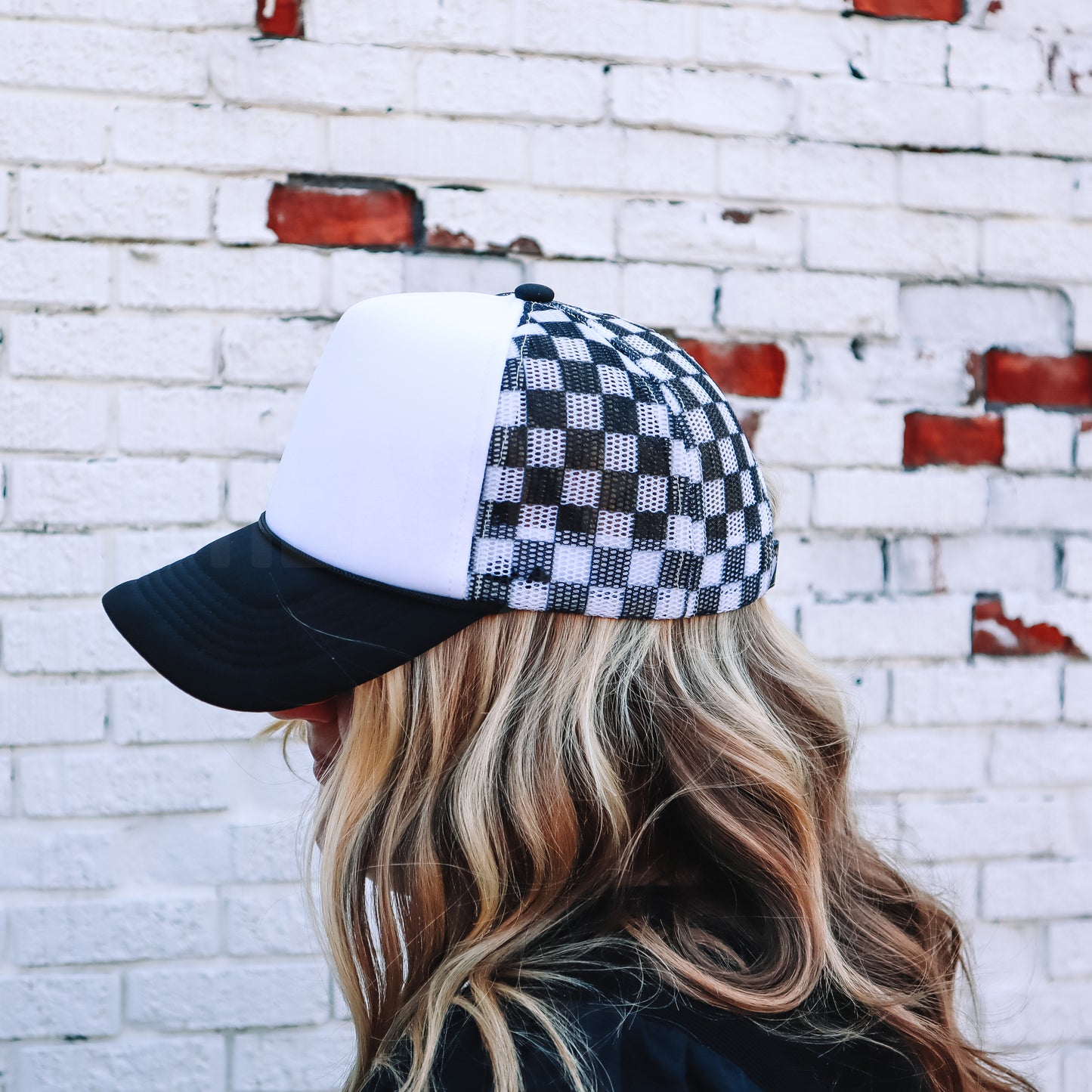 CHECKERBOARD TRUCKER HAT