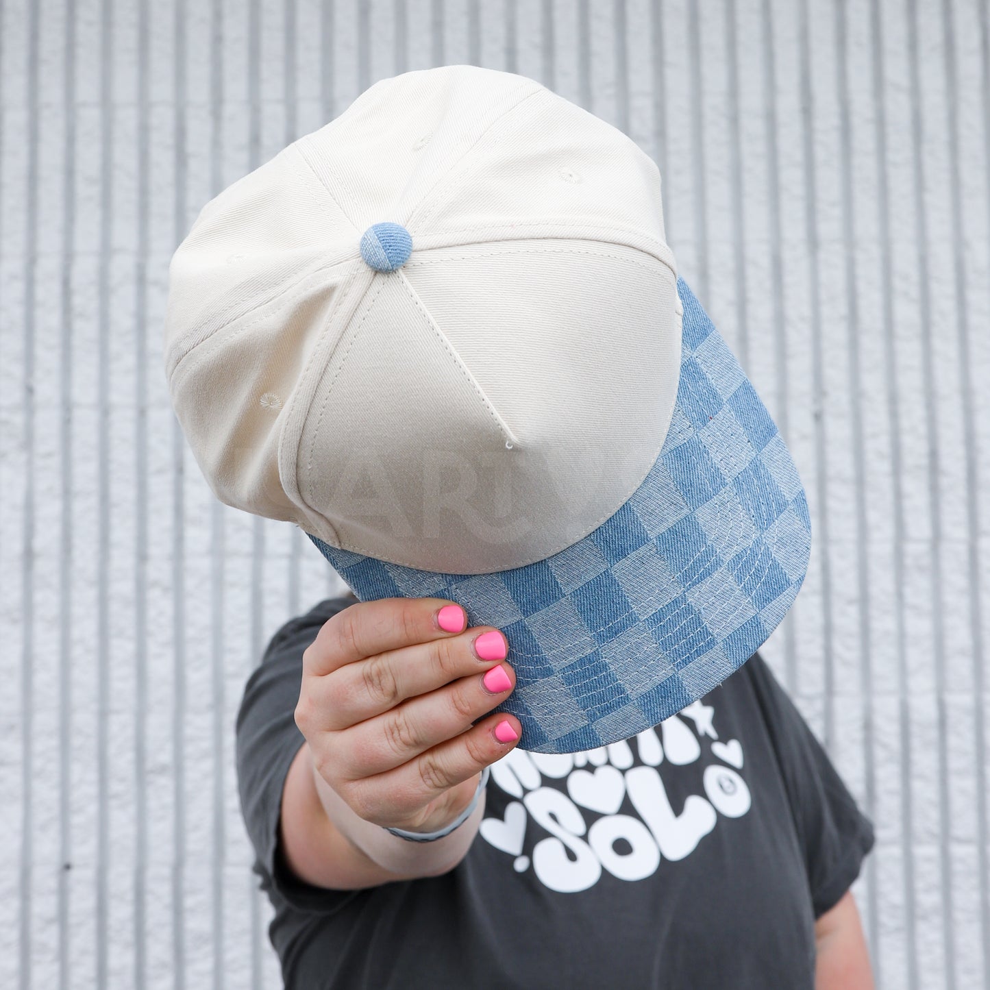 DENIM CHECKERBOARD CANVAS HAT - 2 options
