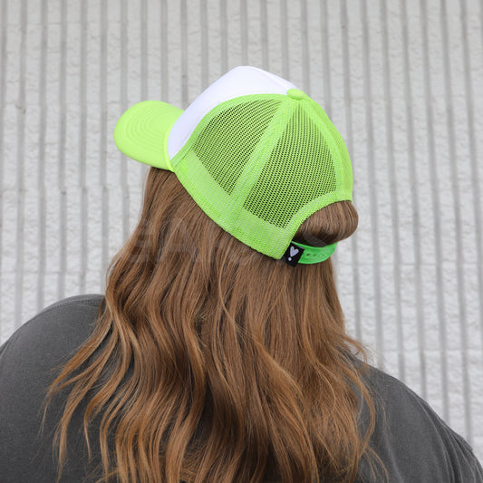 ELECTRIC GREEN TRUCKER HAT | HEART ❣︎ SOL EXCLUSIVE