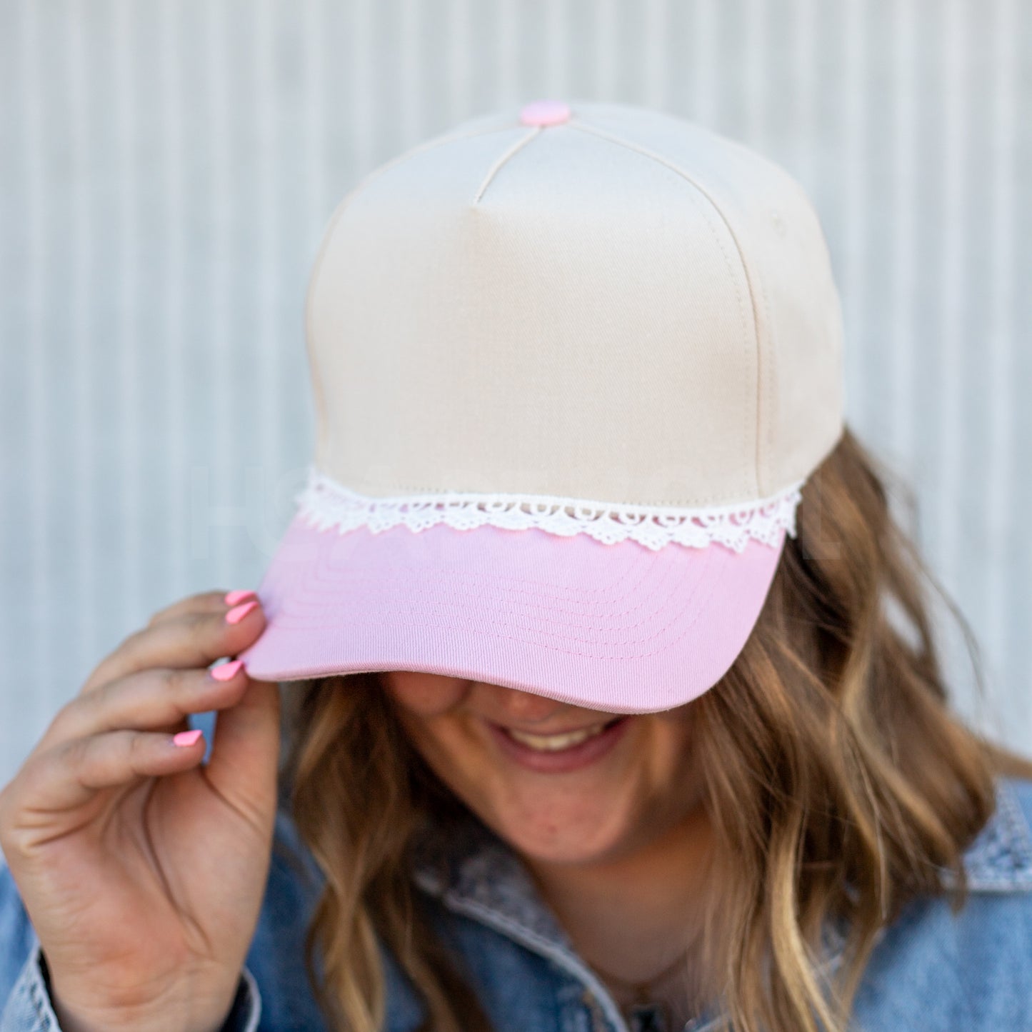PINK LACE CANVAS HAT