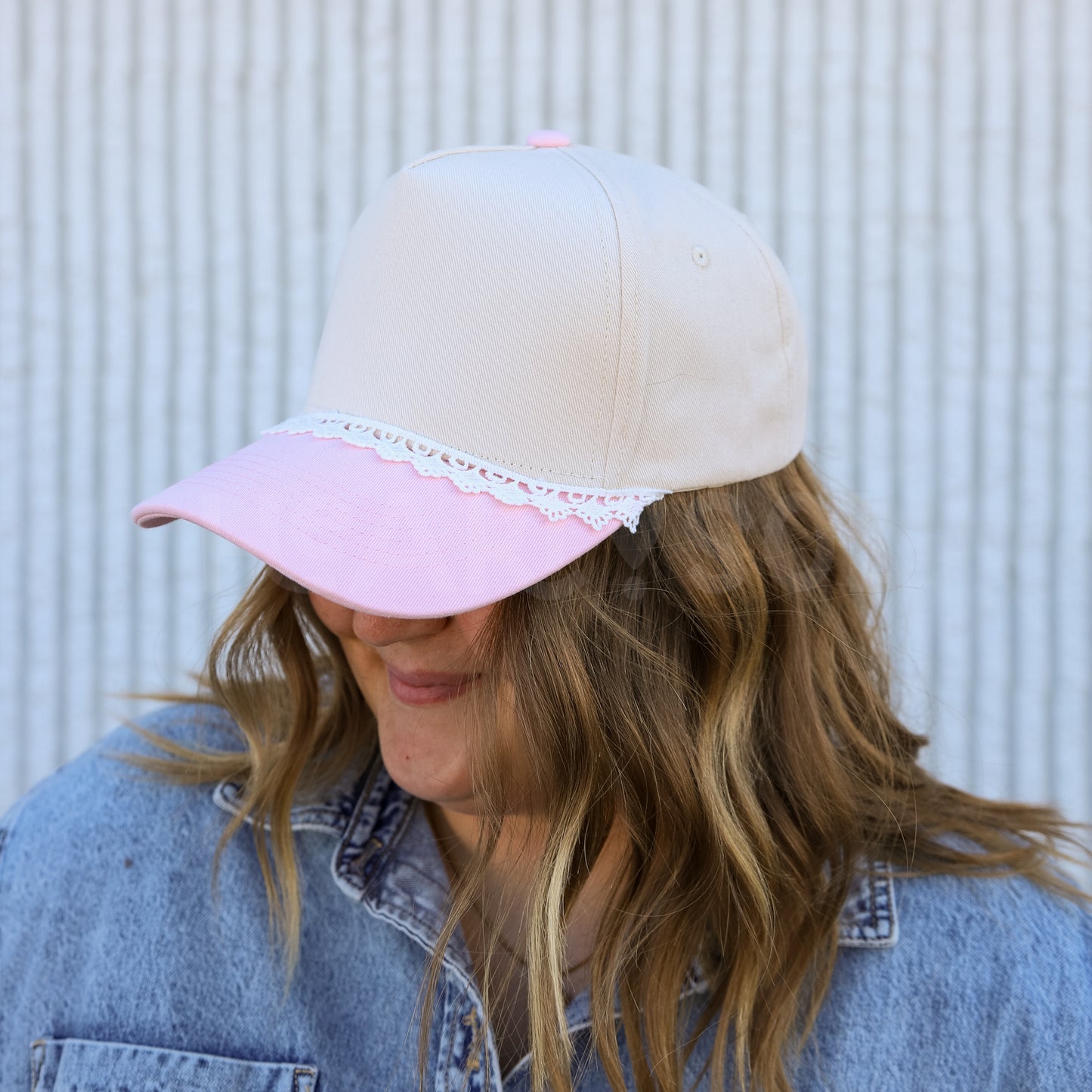 PINK LACE CANVAS HAT