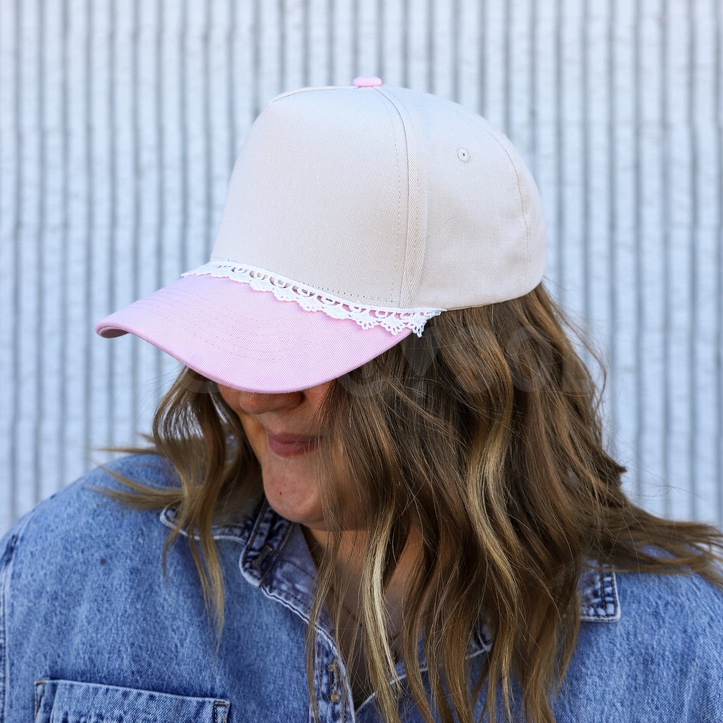 PINK LACE CANVAS HAT