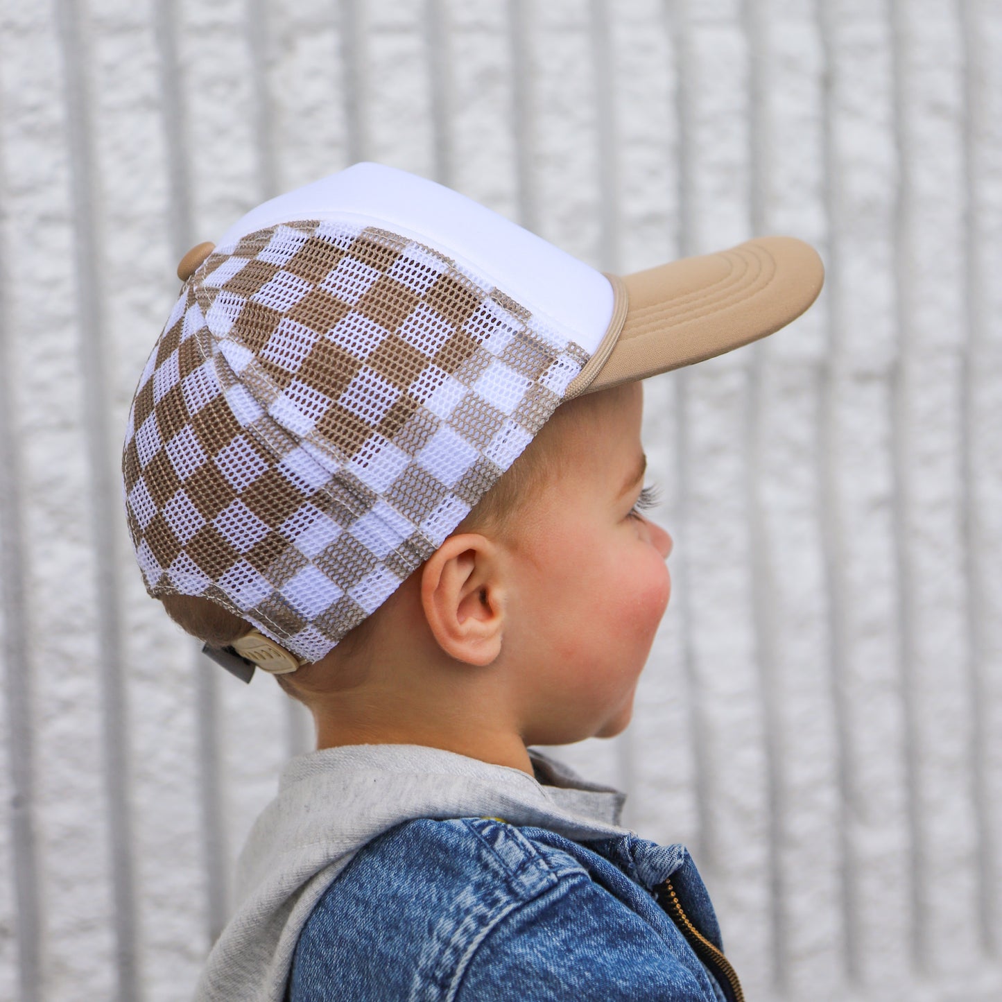 KIDS CHECKERBOARD TRUCKER HAT - 3 colors