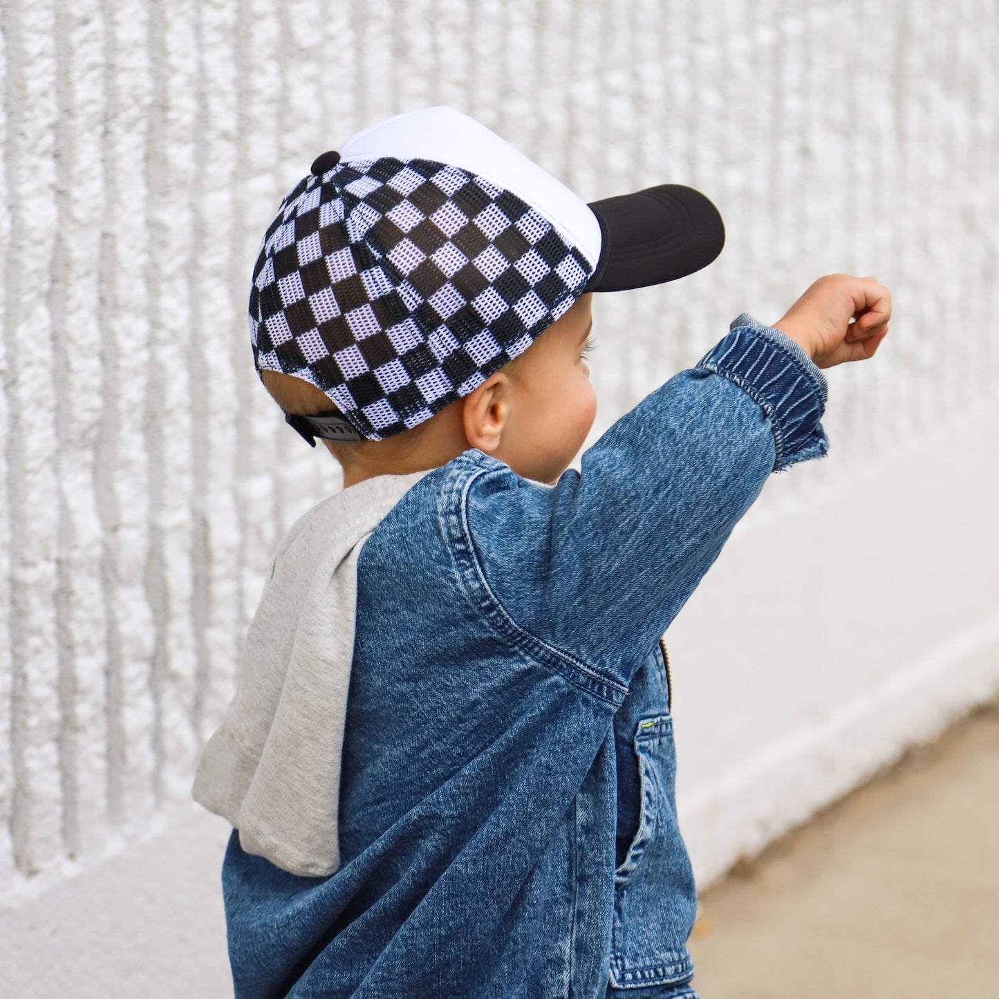 KIDS CHECKERBOARD TRUCKER HAT - 3 colors