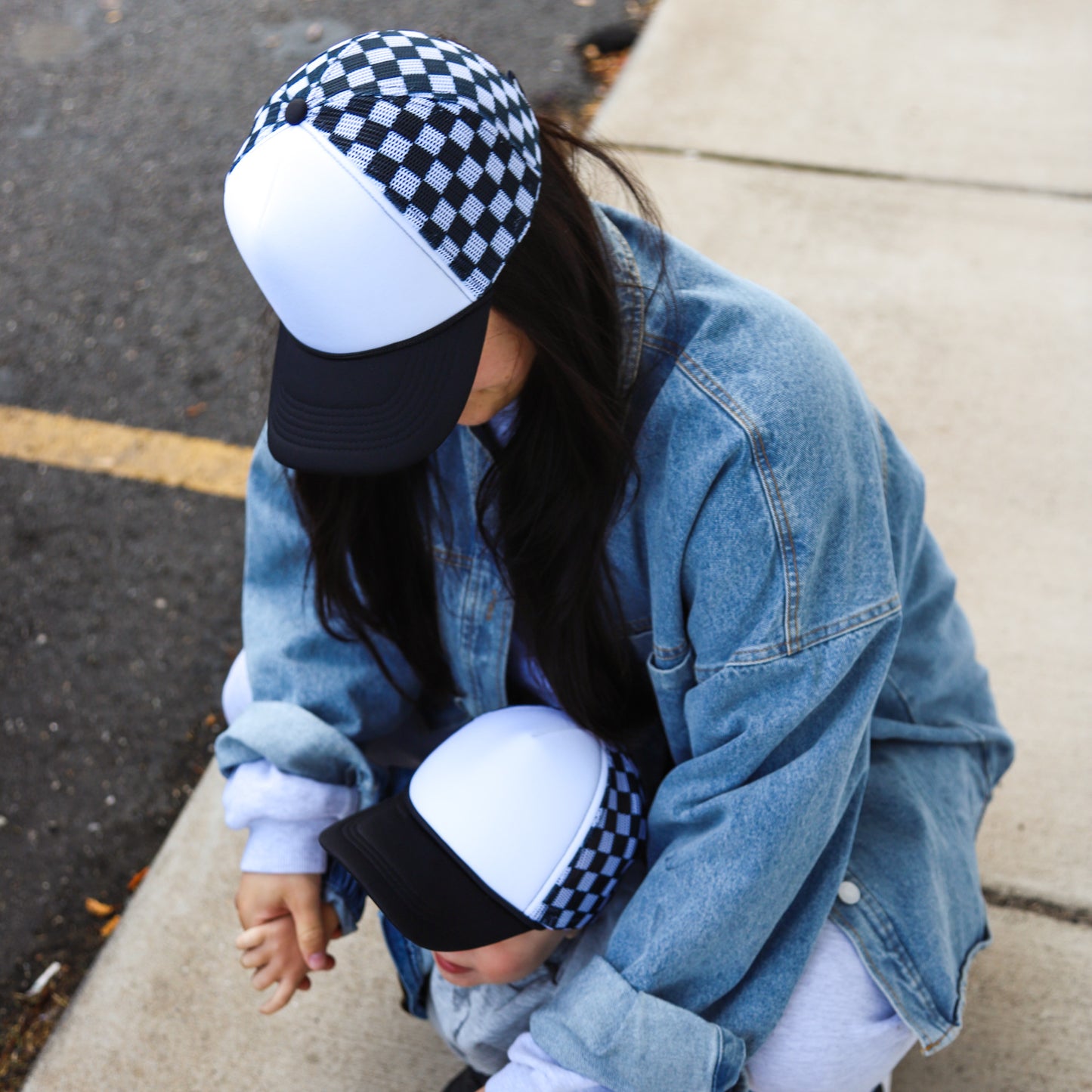KIDS CHECKERBOARD TRUCKER HAT - 3 colors