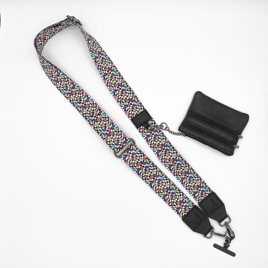 WAVY CHECKERBOARD SMILEY PHONE STRAP