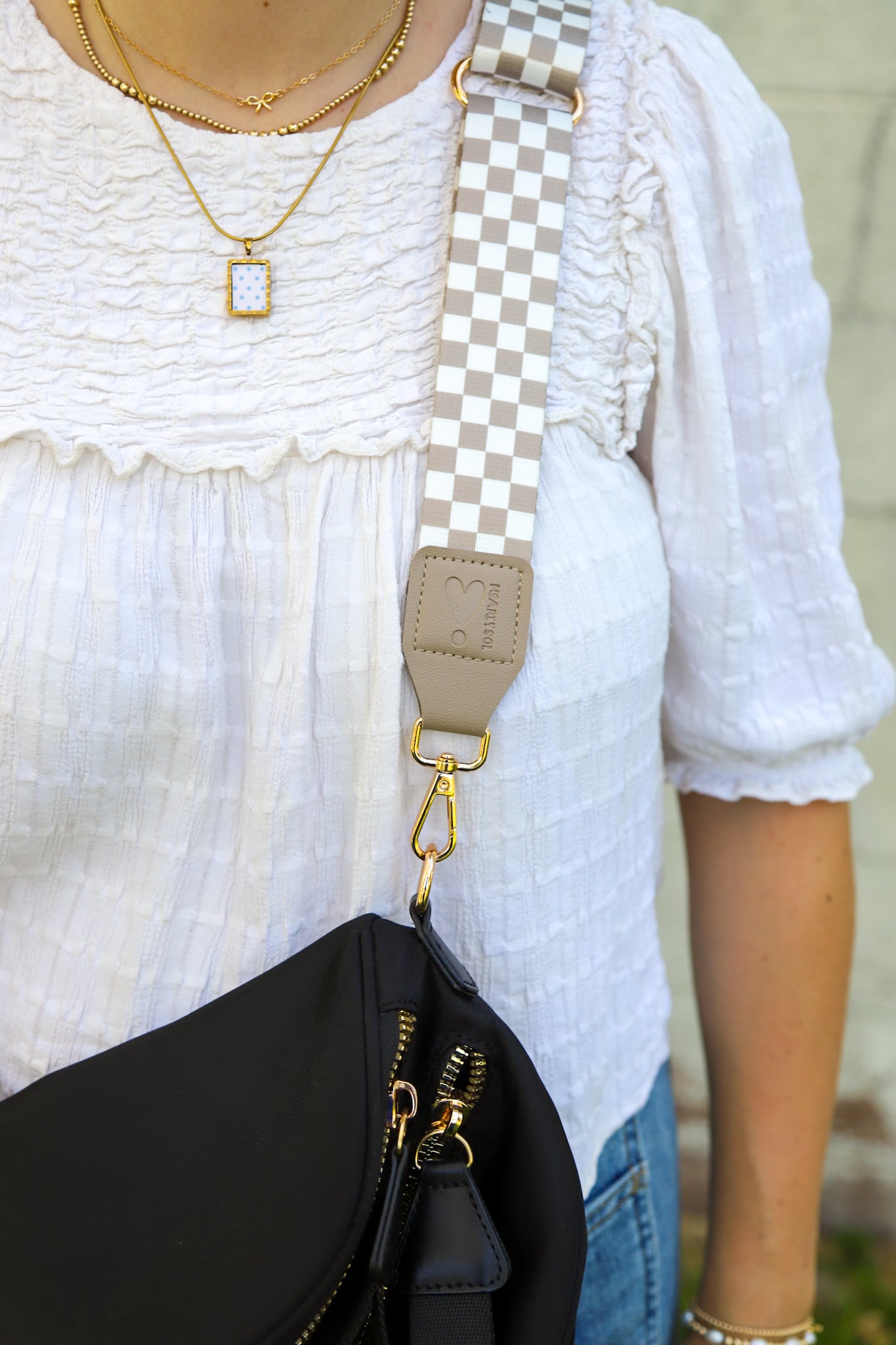 KHAKI CHECKERBOARD EVERYTHING STRAP