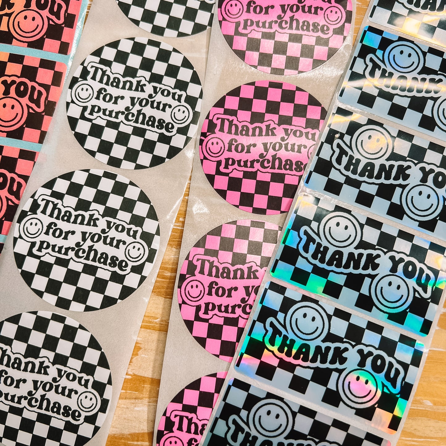THANK YOU CHECKERBOARD stickers (30 pcs)