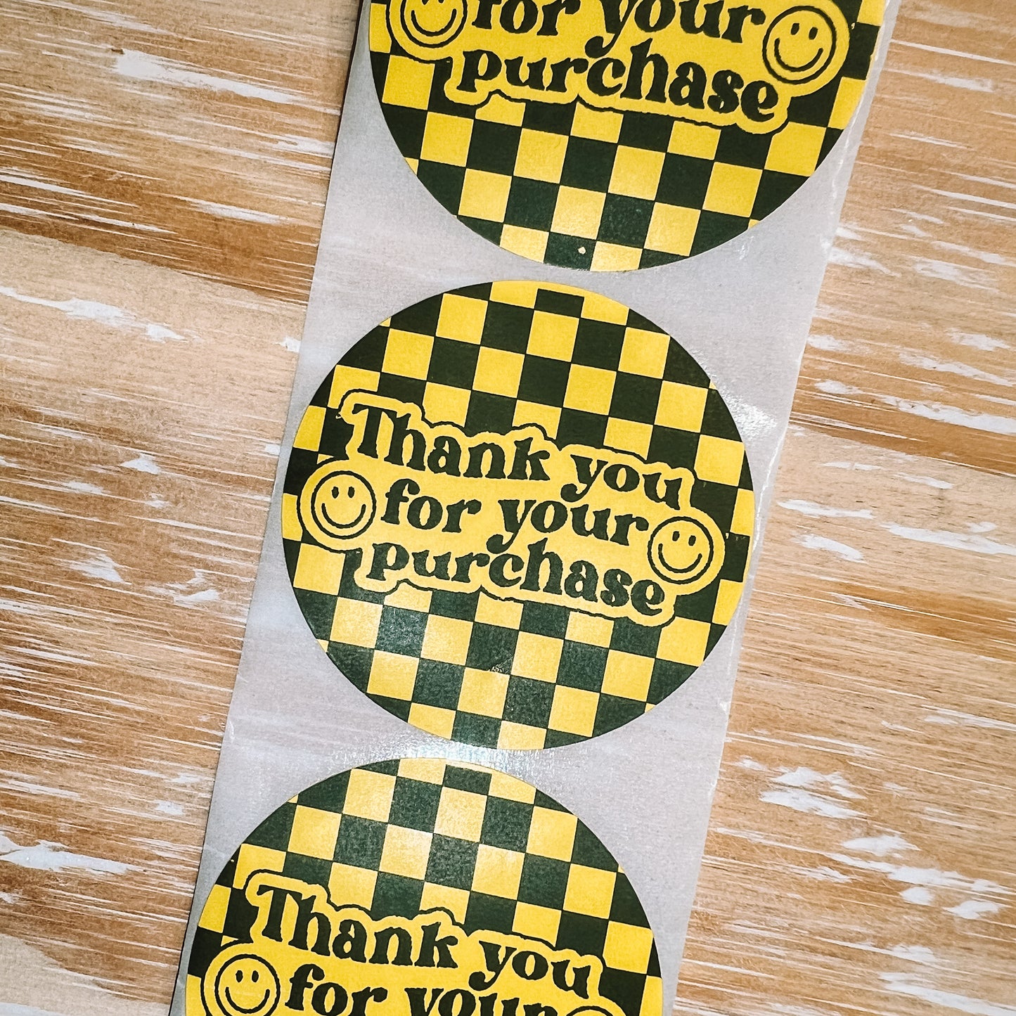 THANK YOU CHECKERBOARD stickers (30 pcs)