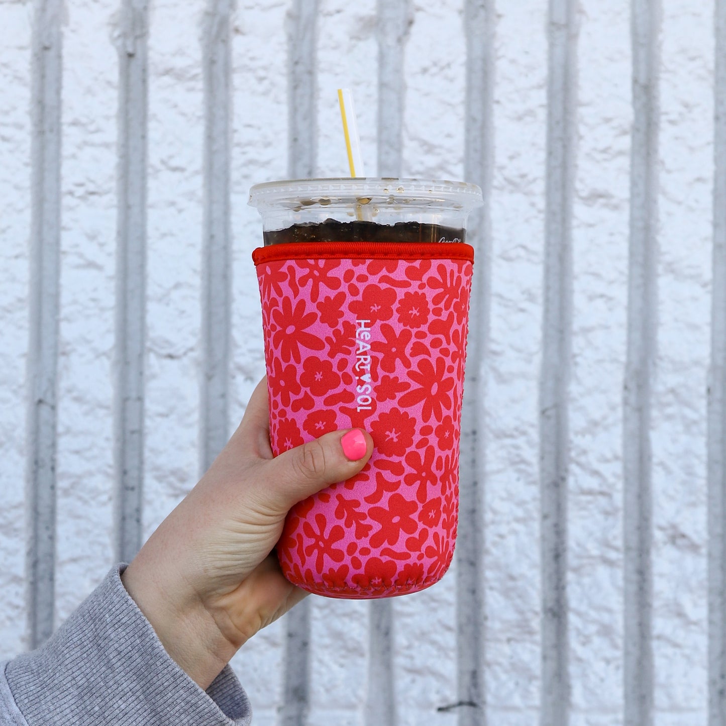 CORAL FLORAL drink sleeve