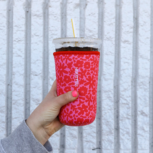 CORAL FLORAL drink sleeve