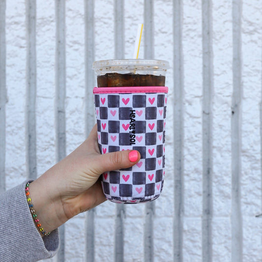 HEART CHECKERBOARD drink sleeve