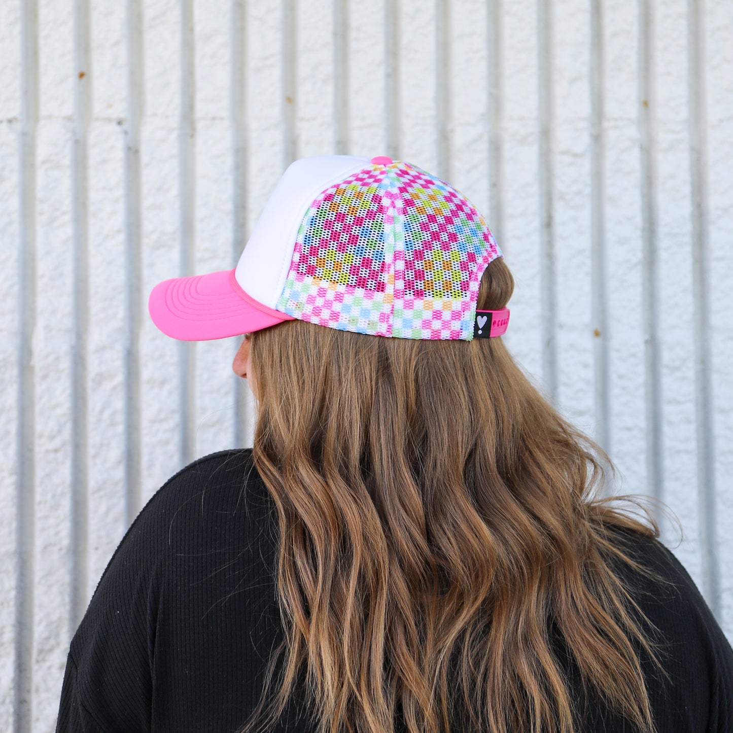 SUMMER CHECKERBOARD FOAM TRUCKER HAT | HEART ❣︎ SOL EXCLUSIVE