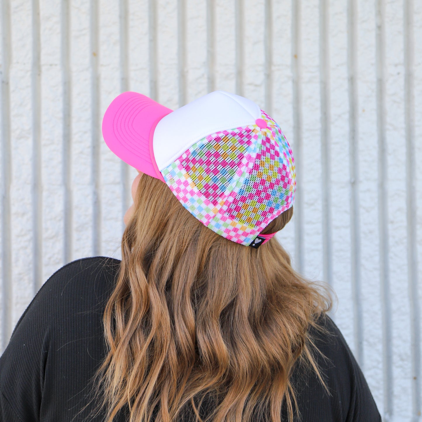 SUMMER CHECKERBOARD FOAM TRUCKER HAT | HEART ❣︎ SOL EXCLUSIVE