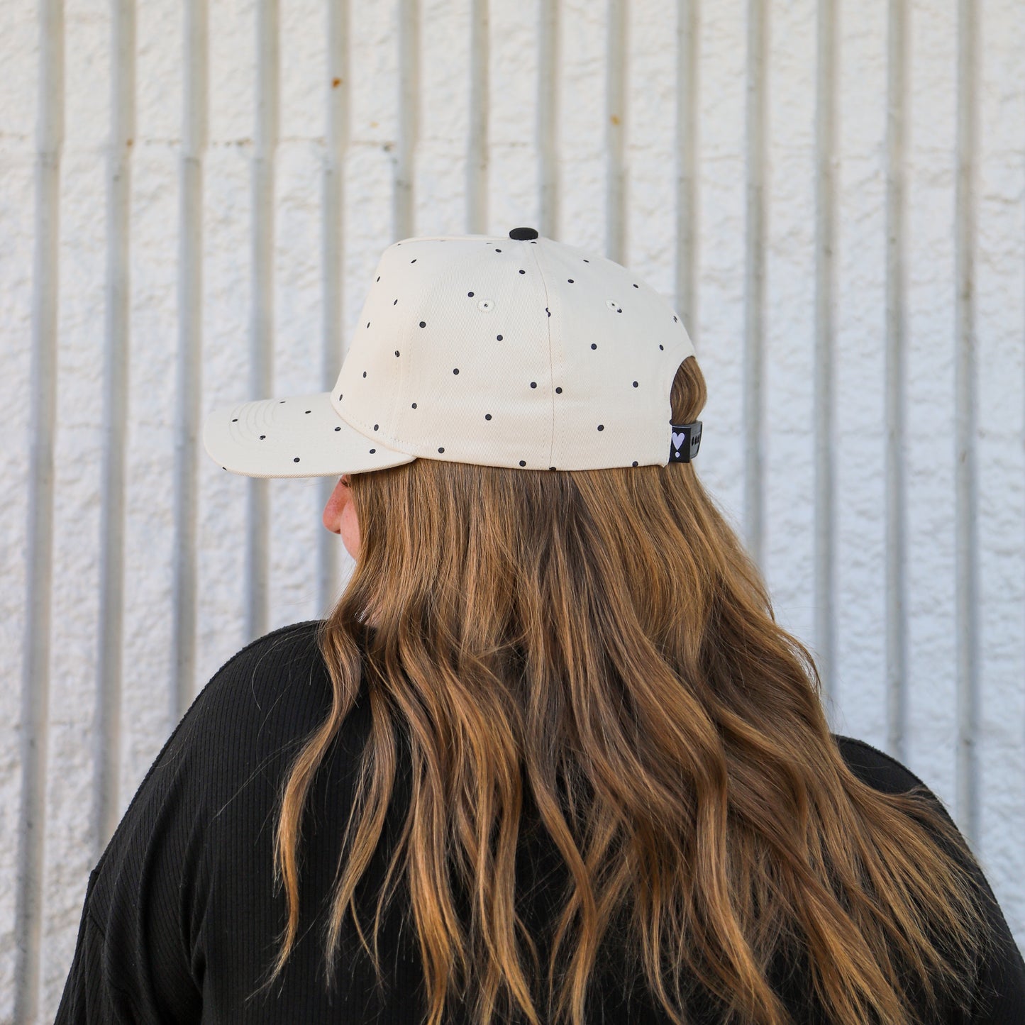 POLKA DOT CANVAS TRUCKER HAT | HEART ❣︎ SOL EXCLUSIVE