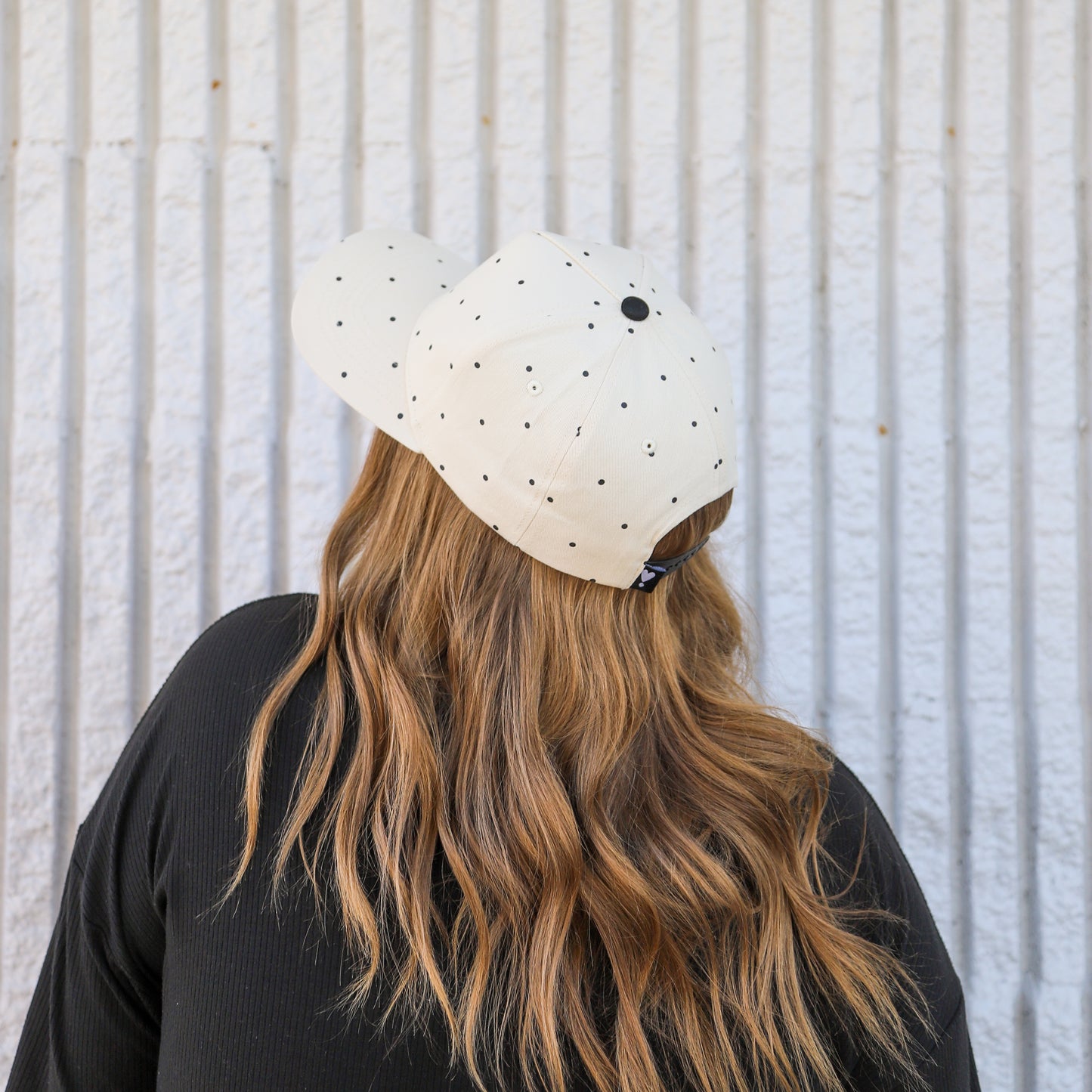 POLKA DOT CANVAS TRUCKER HAT | HEART ❣︎ SOL EXCLUSIVE