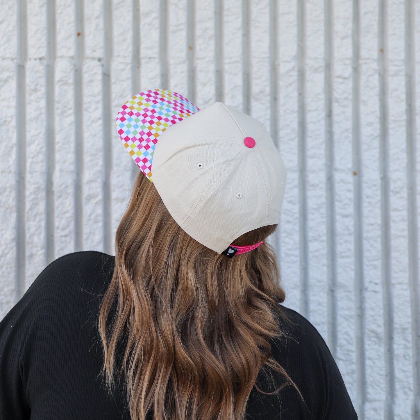 SUMMER CHECKERBOARD CANVAS TRUCKER HAT | HEART ❣︎ SOL EXCLUSIVE