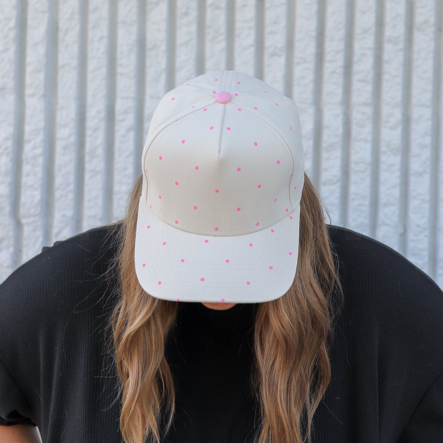 POLKA DOT CANVAS TRUCKER HAT | HEART ❣︎ SOL EXCLUSIVE