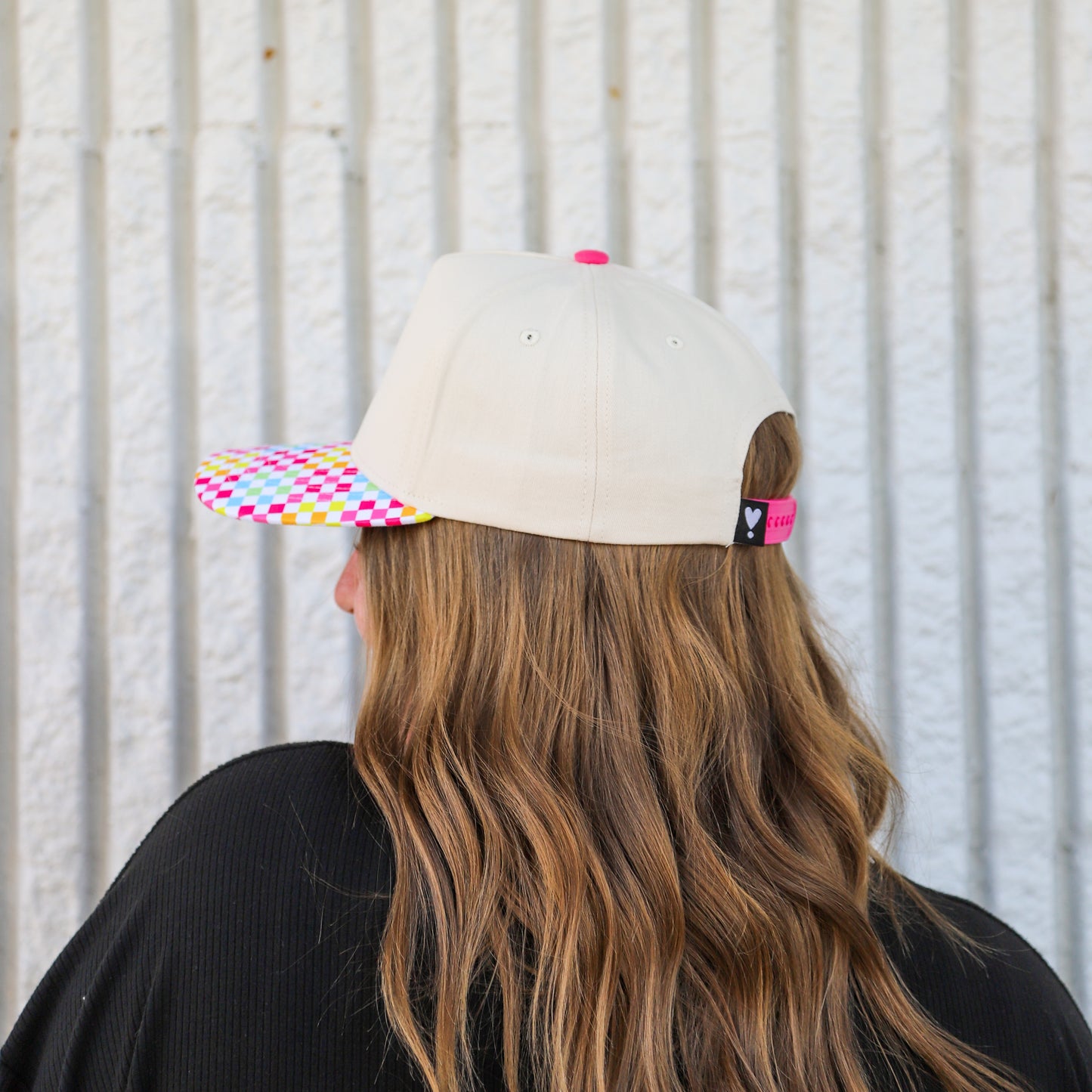 SUMMER CHECKERBOARD CANVAS TRUCKER HAT | HEART ❣︎ SOL EXCLUSIVE