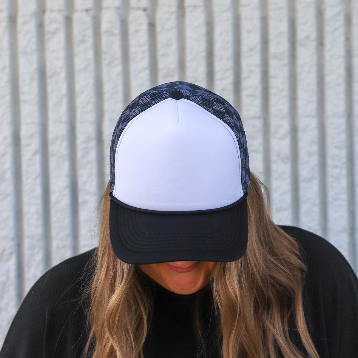 CHECKERBOARD TRUCKER HAT