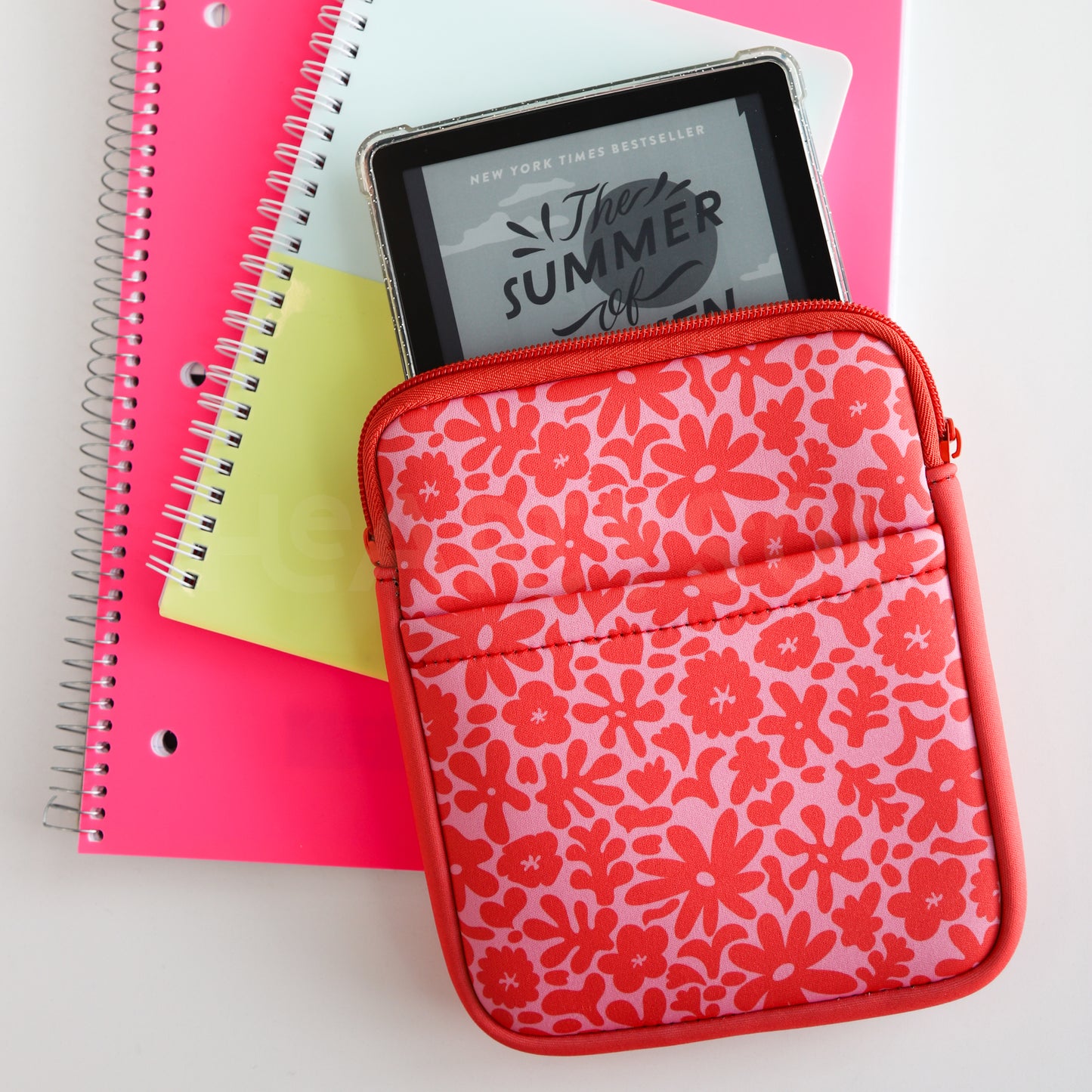 CORAL FLORAL E-READER SLEEVE