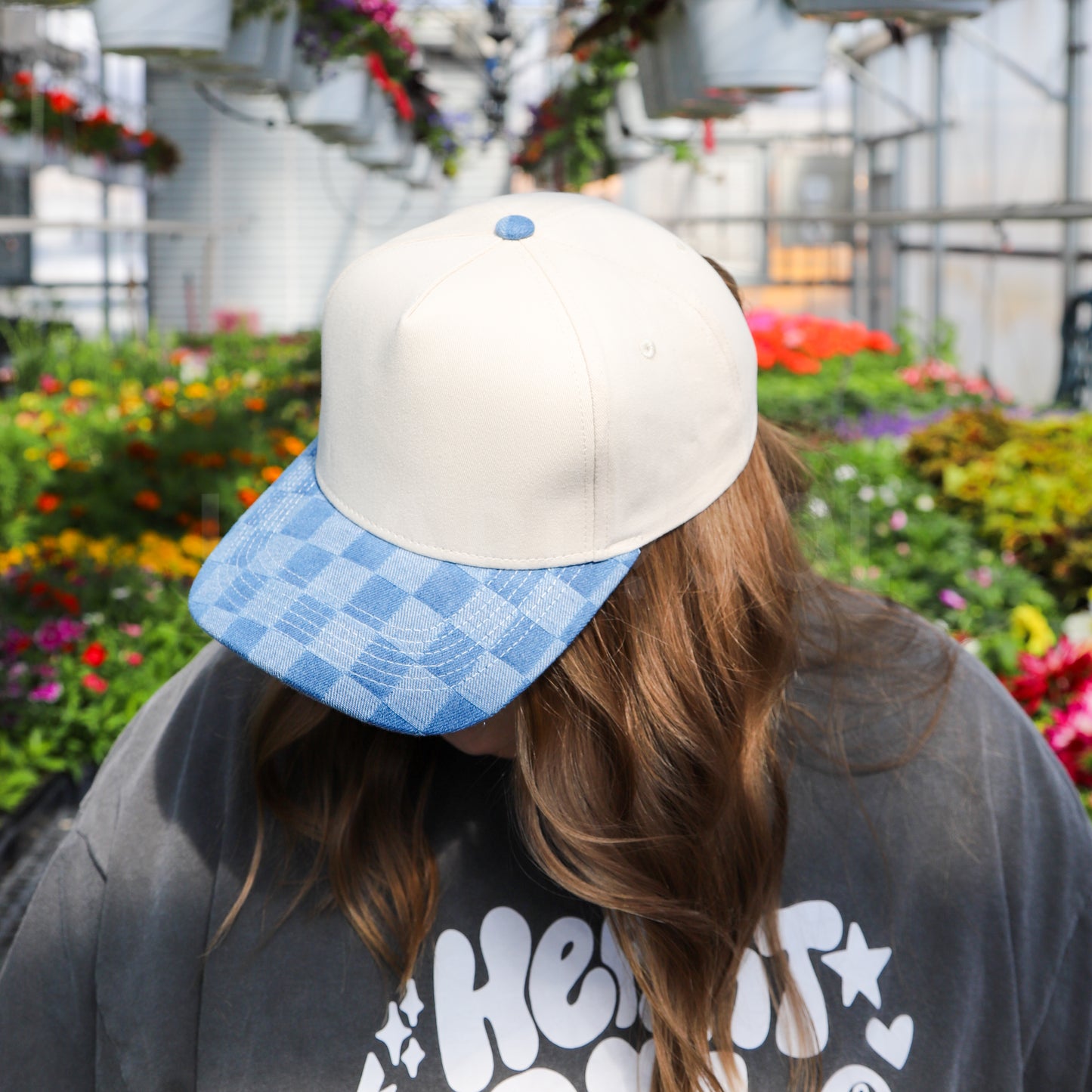 DENIM CHECKERBOARD CANVAS HAT - 2 options