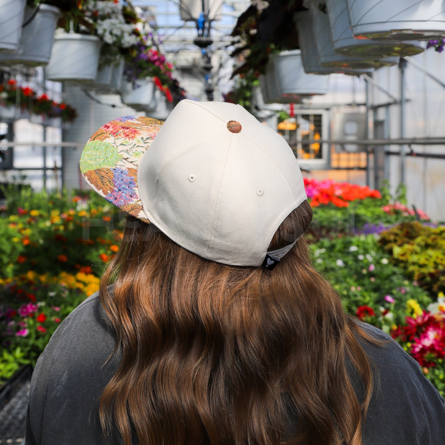 SPRING FLORAL MIX CANVAS TRUCKER HAT
