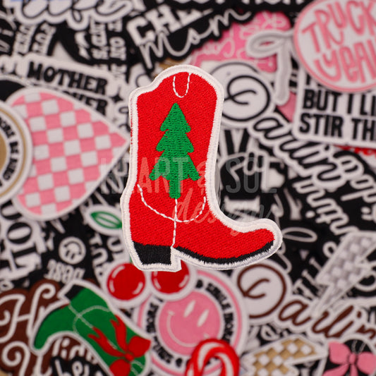 CHRISTMAS TREE COWGIRL BOOT patch