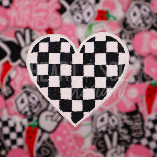 CHECKERBOARD HEART patch *NEW COLORS